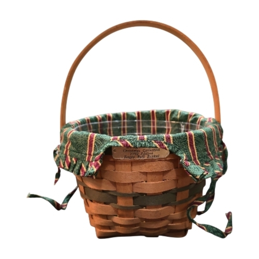 Longaberger Christmas Collection 1994 Jingle Bell Basket Excellent Condition